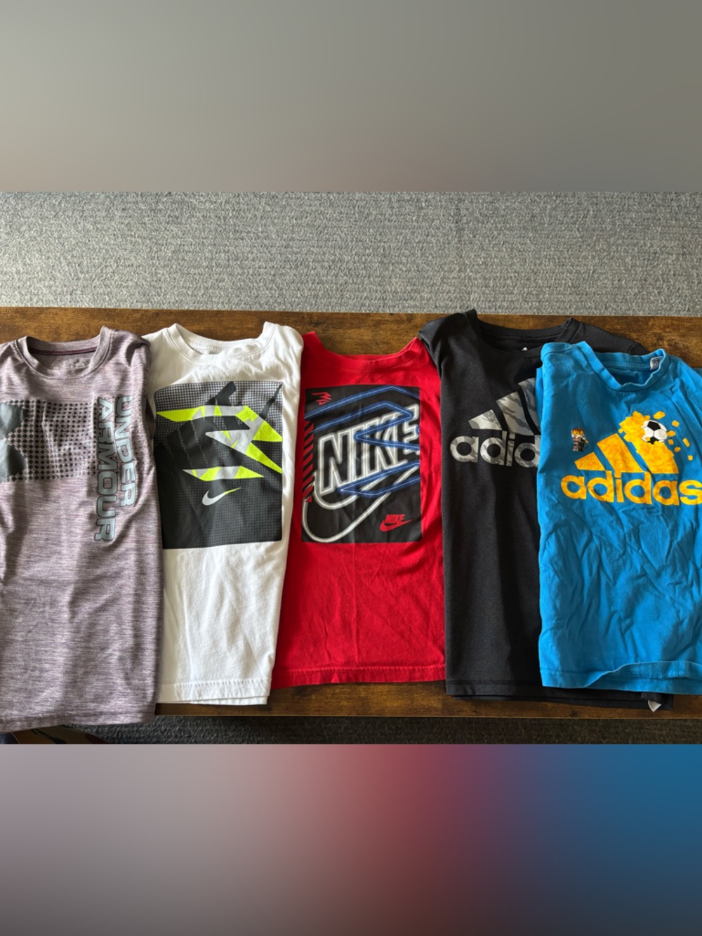 Bundle of 5 Boys' Short Sleeve Shirt - Athletic Crew Neck
